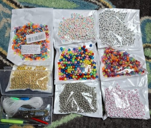 7mm Alphabet Letter Beads Kit, wholesale， 4600+ PCs Acrylic Colorful Beads for Jewelry Making, Bracelets, photo review