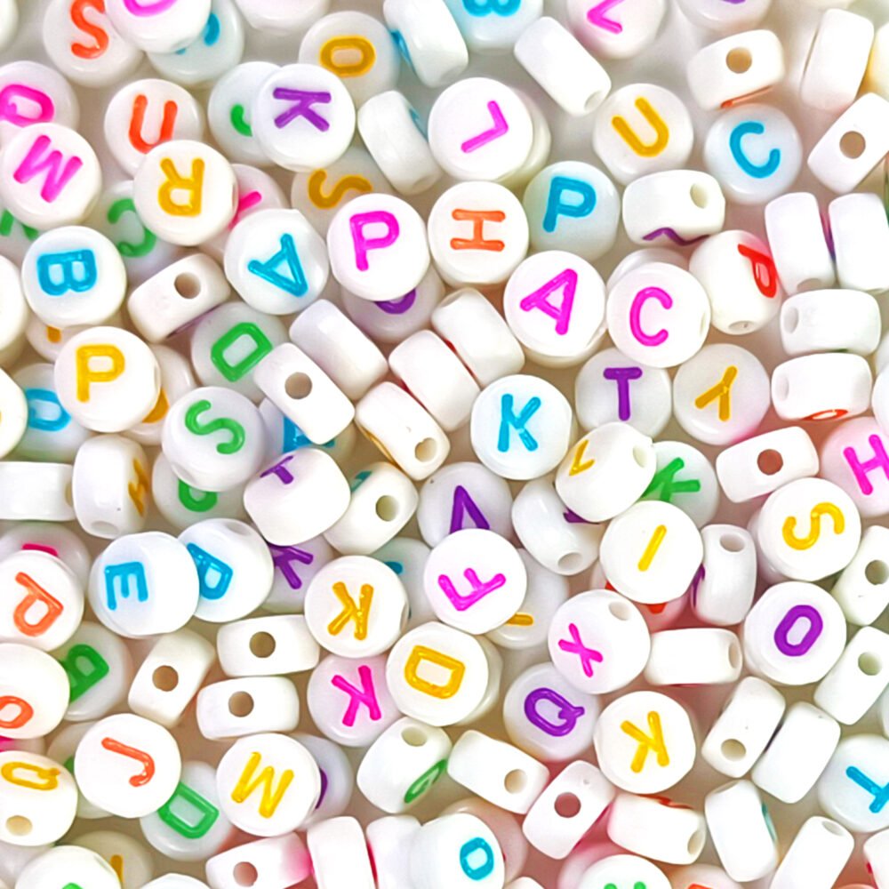 7mm Alphabet Letter Beads Kit, wholesale， 4600+ PCs Acrylic Colorful Beads for Jewelry Making, Bracelets, - Image 3