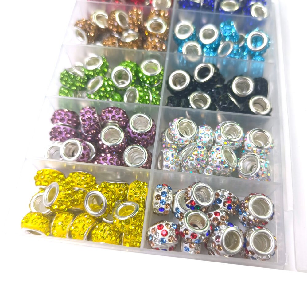 Large Hole Spacer Charm Rhinestone Beads