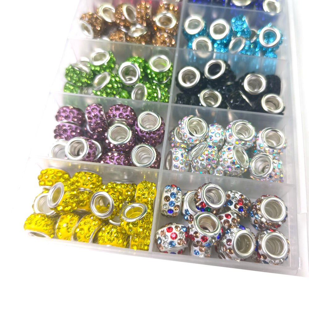 Large Hole Spacer Charm Rhinestone Beads