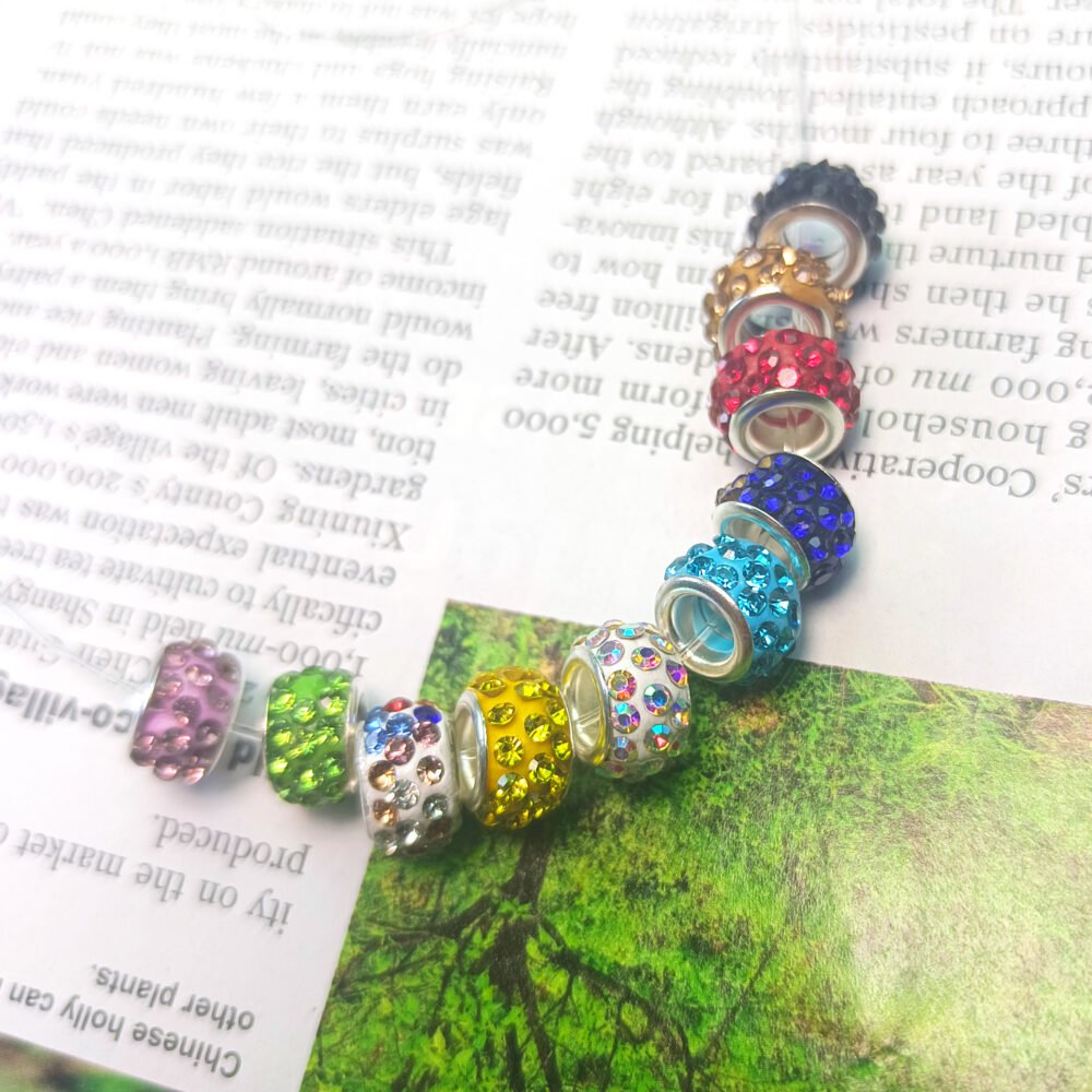 Large Hole Spacer Charm Rhinestone Beads