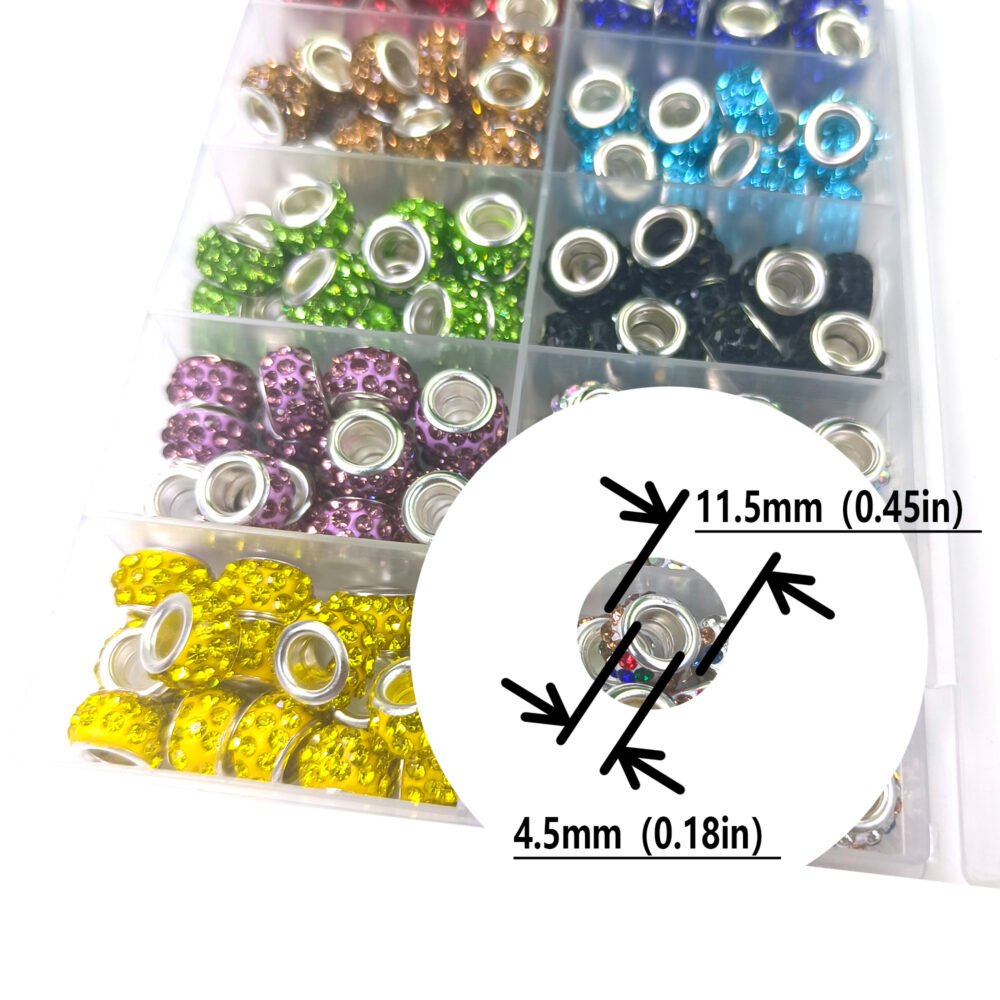 Large Hole Spacer Charm Rhinestone Beads