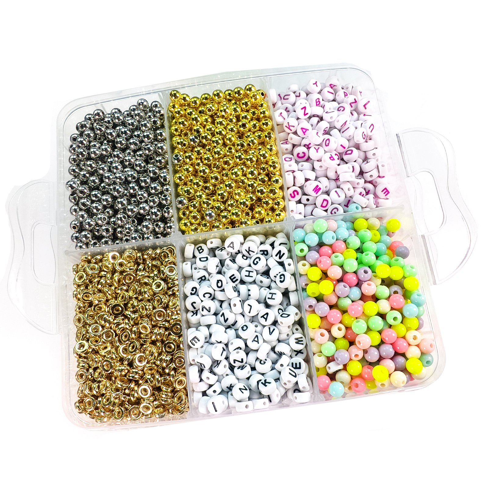 2 Boxes set, 6mm clay beads bracelet kit with beautiful 3 layers gift box, 30Rolls 0.8mm Elastic Stretchy String Cord - Image 3