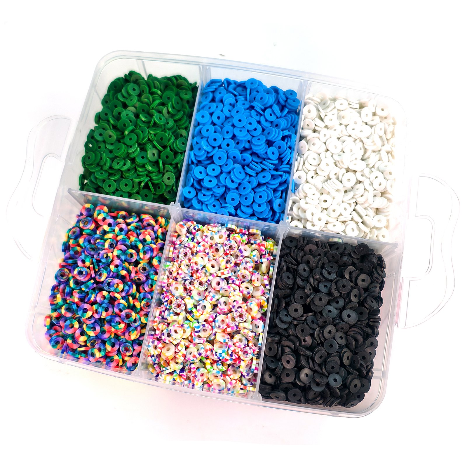 2 Boxes set, 6mm clay beads bracelet kit with beautiful 3 layers gift box, 30Rolls 0.8mm Elastic Stretchy String Cord - Image 4