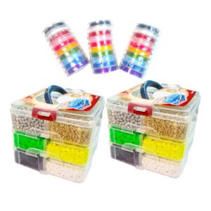 2 Boxes set, 6mm clay beads bracelet kit with beautiful 3 layers gift box, 30Rolls 0.8mm Elastic Stretchy String Cord
